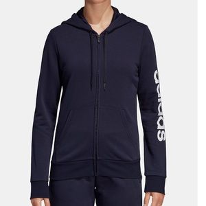 Adidas Essential Linear Hoodie Track Jacket Navy L